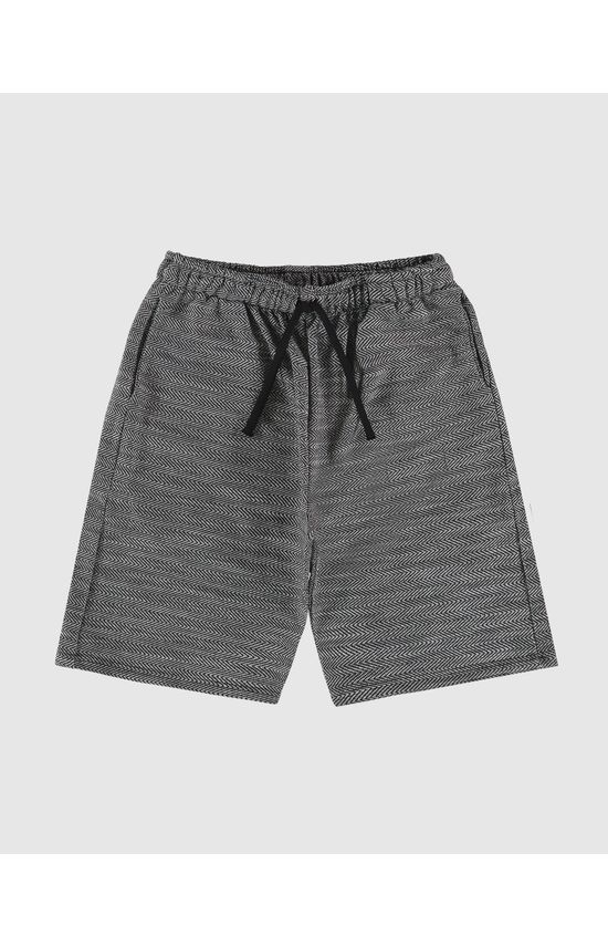 Bermuda Menino Comfort Cadarço Frontal Em Moletom Texturizado Malwee Kids