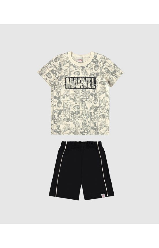 Conjunto Infantil Menino Camiseta Avengers Estampa Corrida Malwee Kids