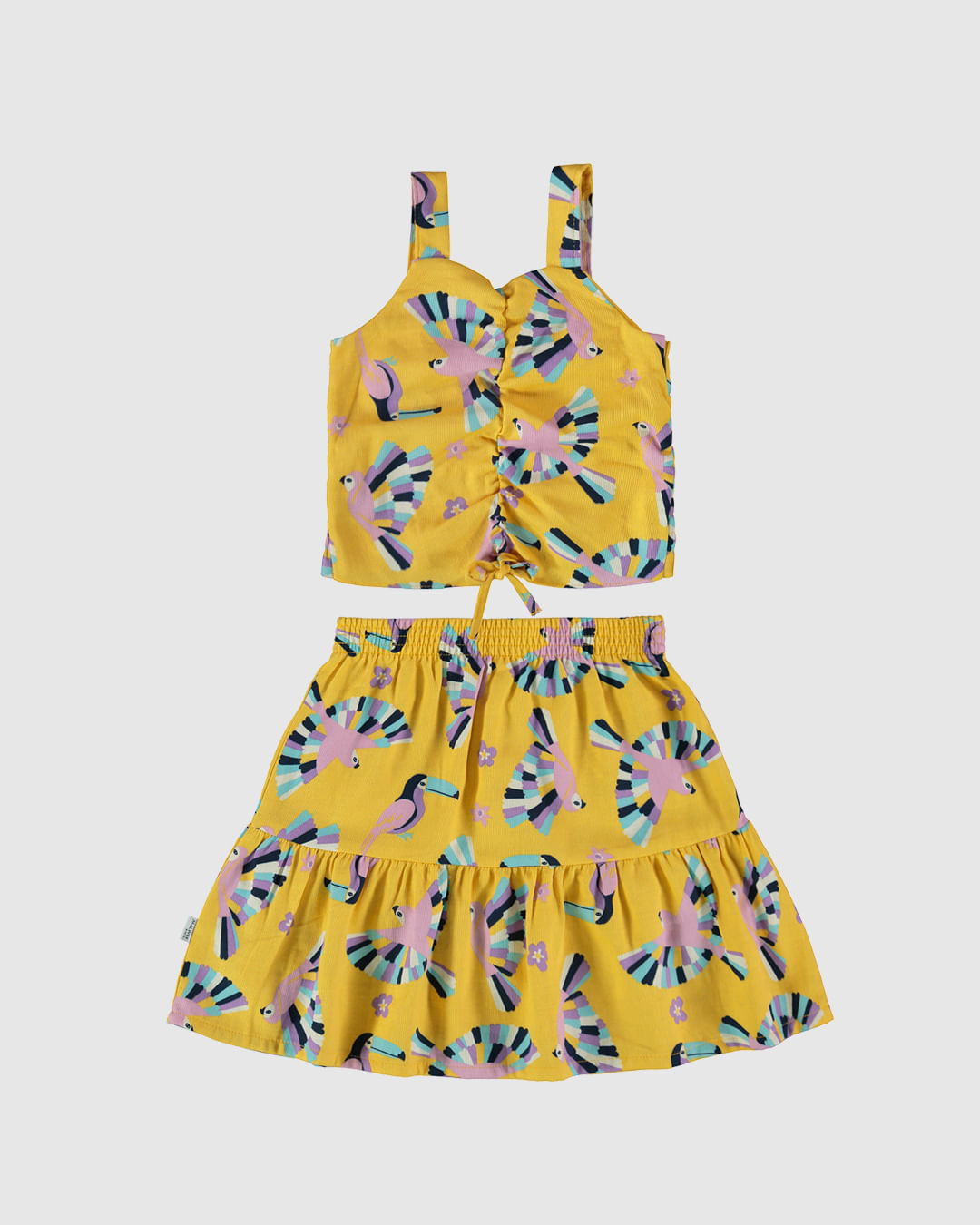 Conjunto Infantil Menina Cropped E Saia Estampado Malwee Kids - Imagem 20