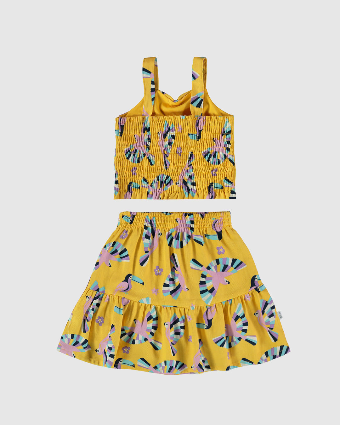 Conjunto Infantil Menina Cropped E Saia Estampado Malwee Kids - Imagem 12