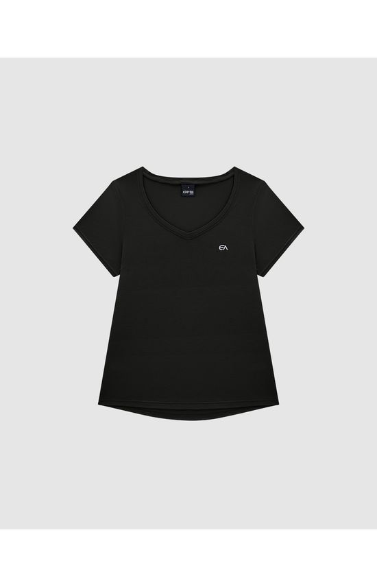 Blusa Slim Feminina Manga Curta Em Viscose Stretch - ENFIM