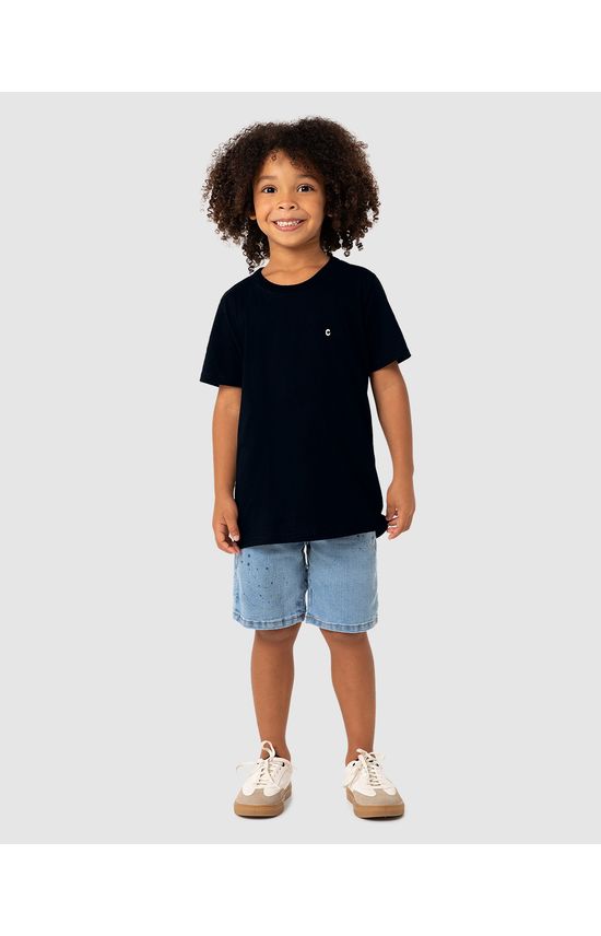 Camiseta Menino Manga Curta Em Algodão - Carinhoso