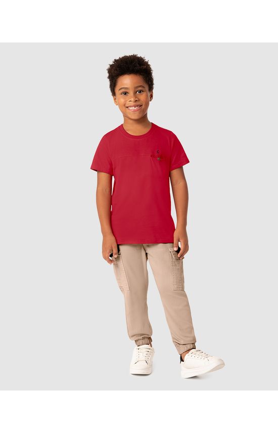 Camiseta Menino Botão No Peitoral Em Algodão Carinhoso