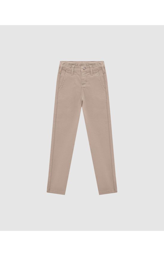 Calça Menino Chino Cintura Média Em Sarja Com Elastano - Carinhoso