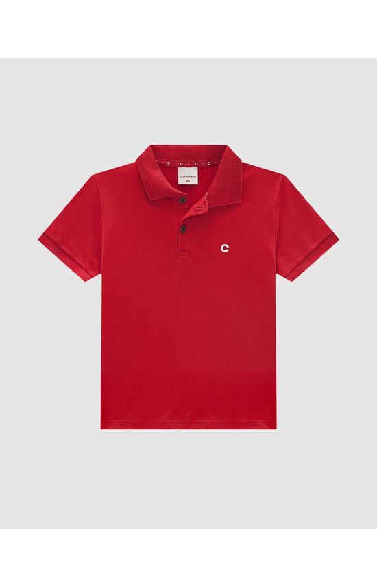 Camisa Polo Menino Peitilho Frontal Em Piquet Premium Carinhoso