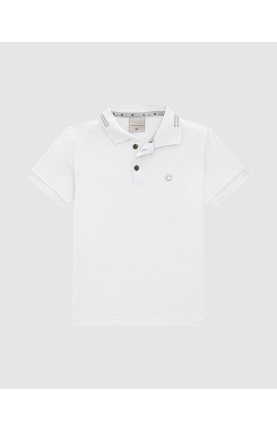 Camisa Polo Menino Peitilho Frontal Em Algodão - Carinhoso