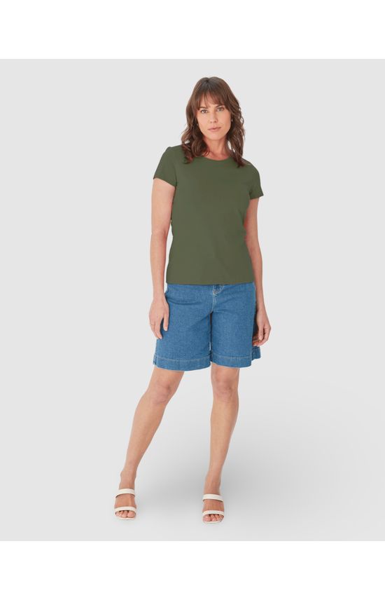 Blusa Básica Feminina Baby Look Em Algodão