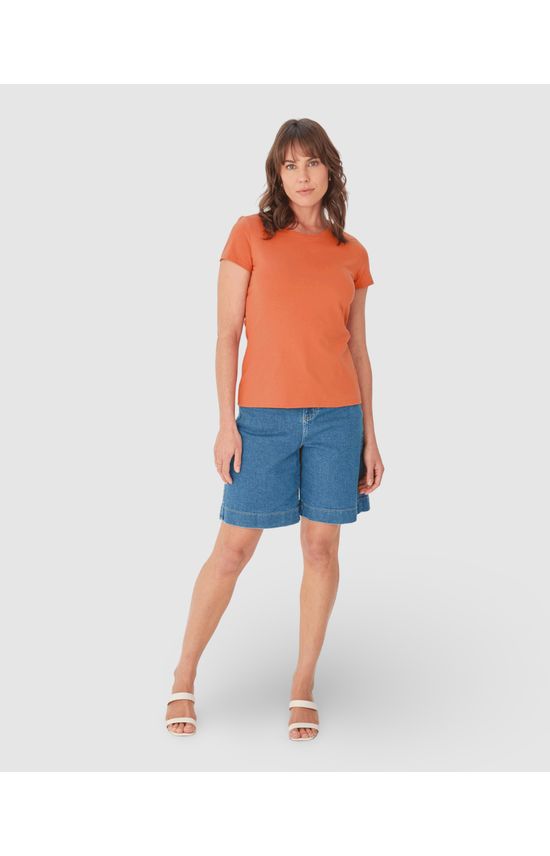 Blusa Básica Feminina Baby Look Em Algodão