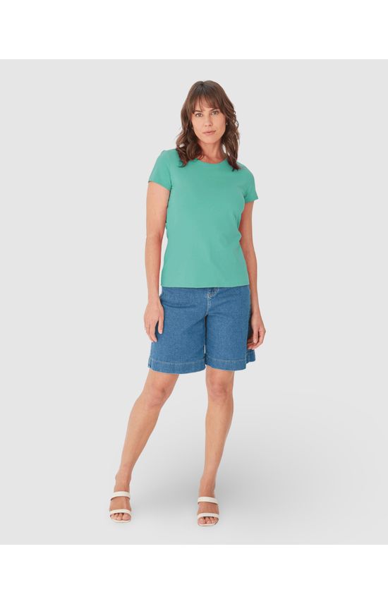 Blusa Básica Feminina Baby Look Em Algodão