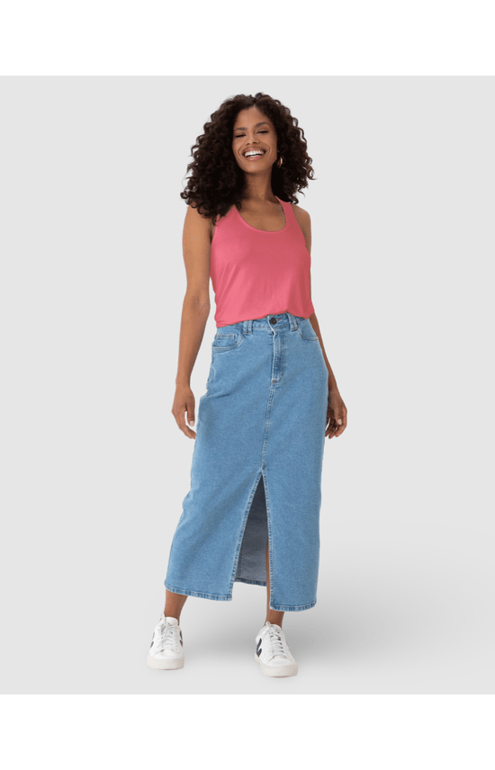 Regata Básica Feminina Decote U Em Viscose Stretch