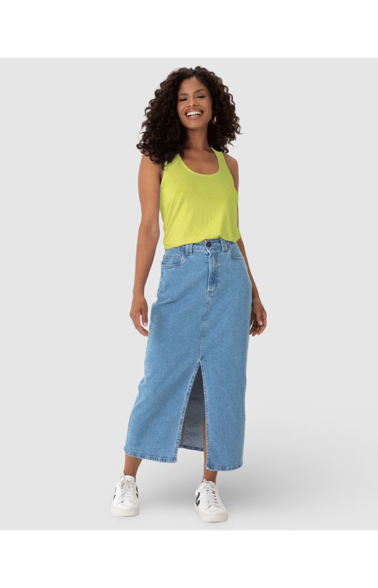Regata Básica Feminina Decote U Em Viscose Stretch