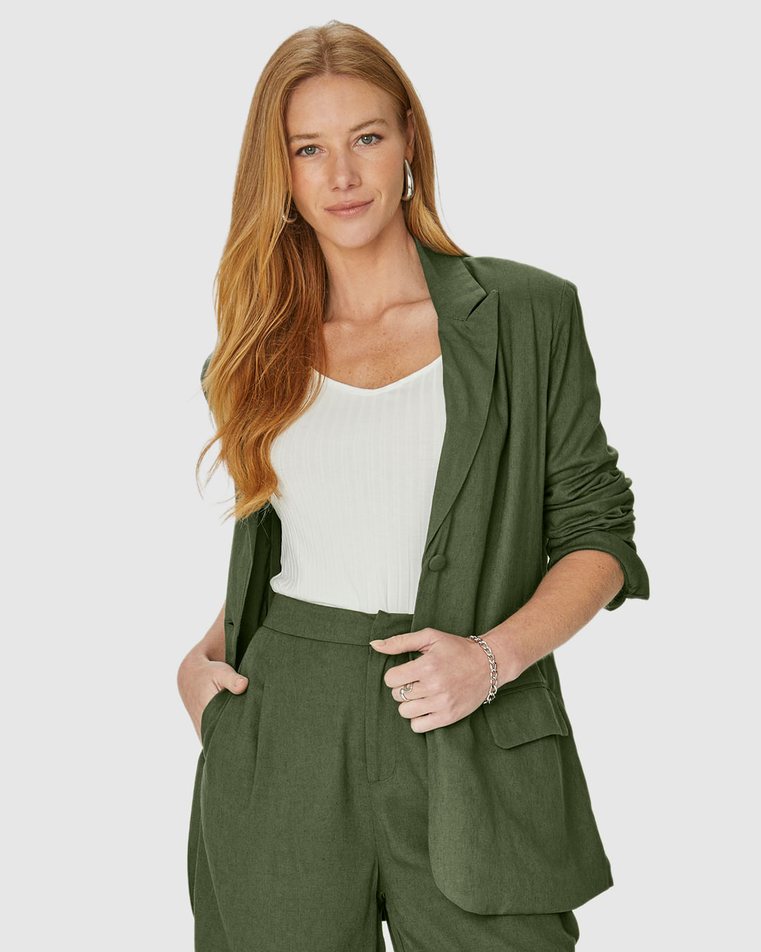 Blazer Feminino com Bolso Frontal em Viscolinho