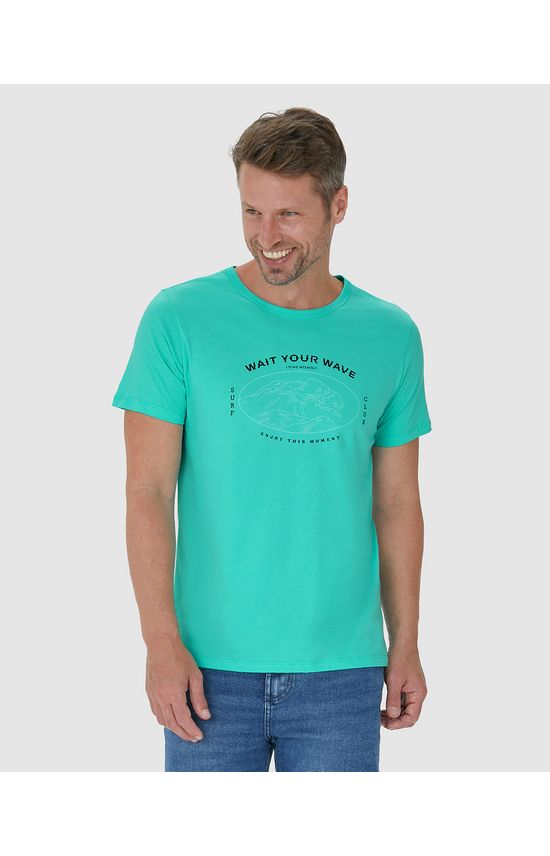 Camiseta Masculina Wait Your Wave Em Algodão