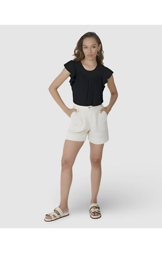 Blusa Feminina Evasê Decote Vazado Costas Em Viscose