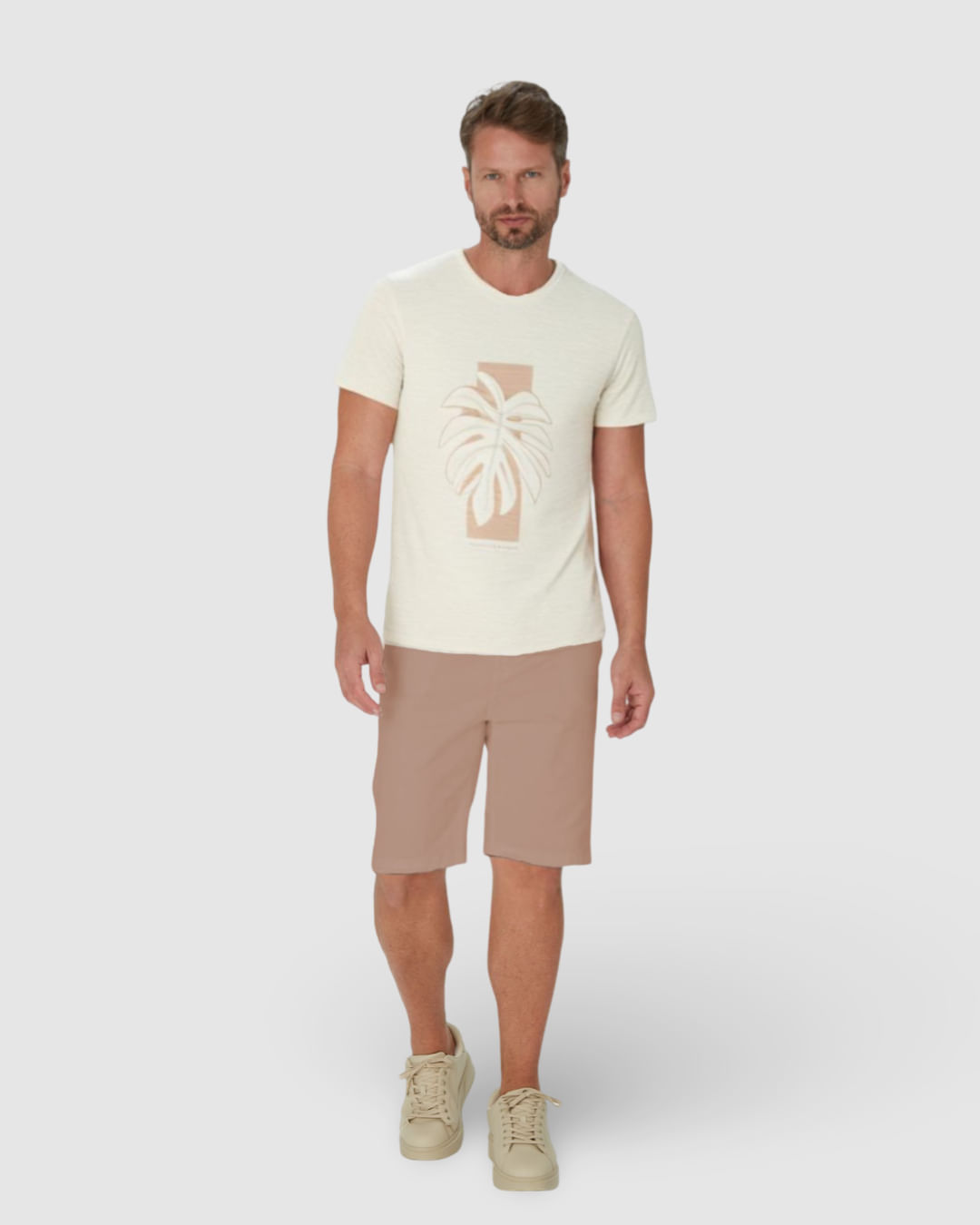 Bermuda Tradicional Masculina Em Sarja Com Elastano