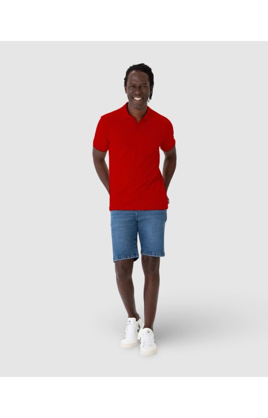 Camisa Polo Regular Masculina Em Piquet Stretch