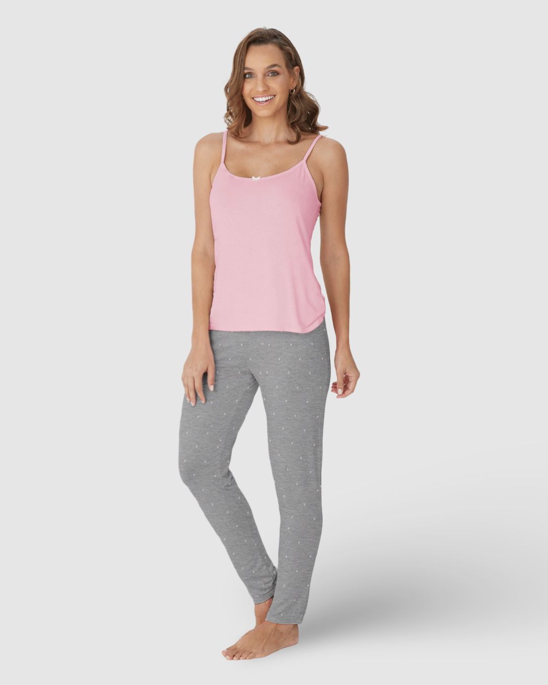 Regata Feminina De Pijama Alça Fina Em Malha Viscose Stretch - Imagem 13