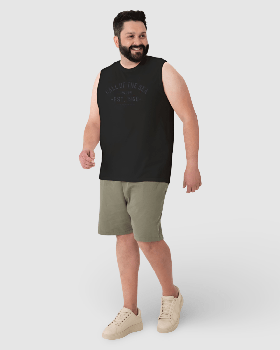 Regata Masculina Plus Size Call Of The Sea Em Algodão - Imagem 21