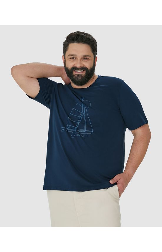 Camiseta Masculina Plus Size Living Life On The Sea Em Algodão