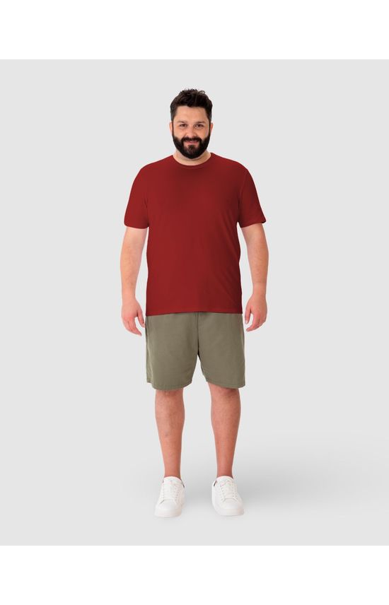 Camiseta Básica Masculina Plus Size Regular Em Algodão