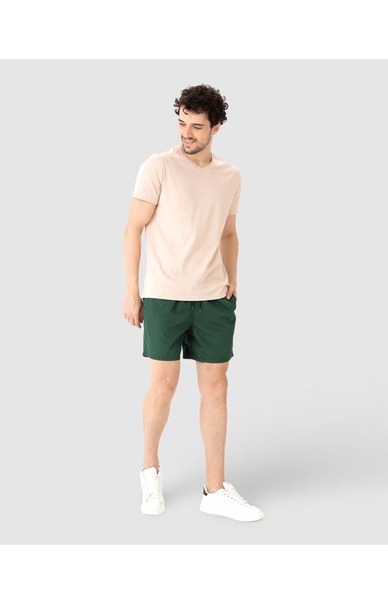 Shorts Masculino Cós Com Cadarço Funcional Em Tafetá