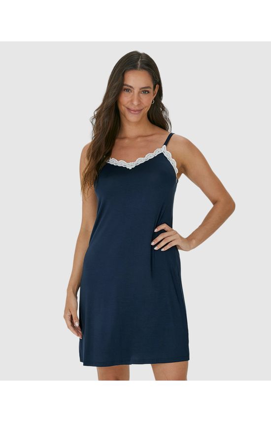 Camisola Feminina Slim Decote V Rendado Em Viscose Stretch