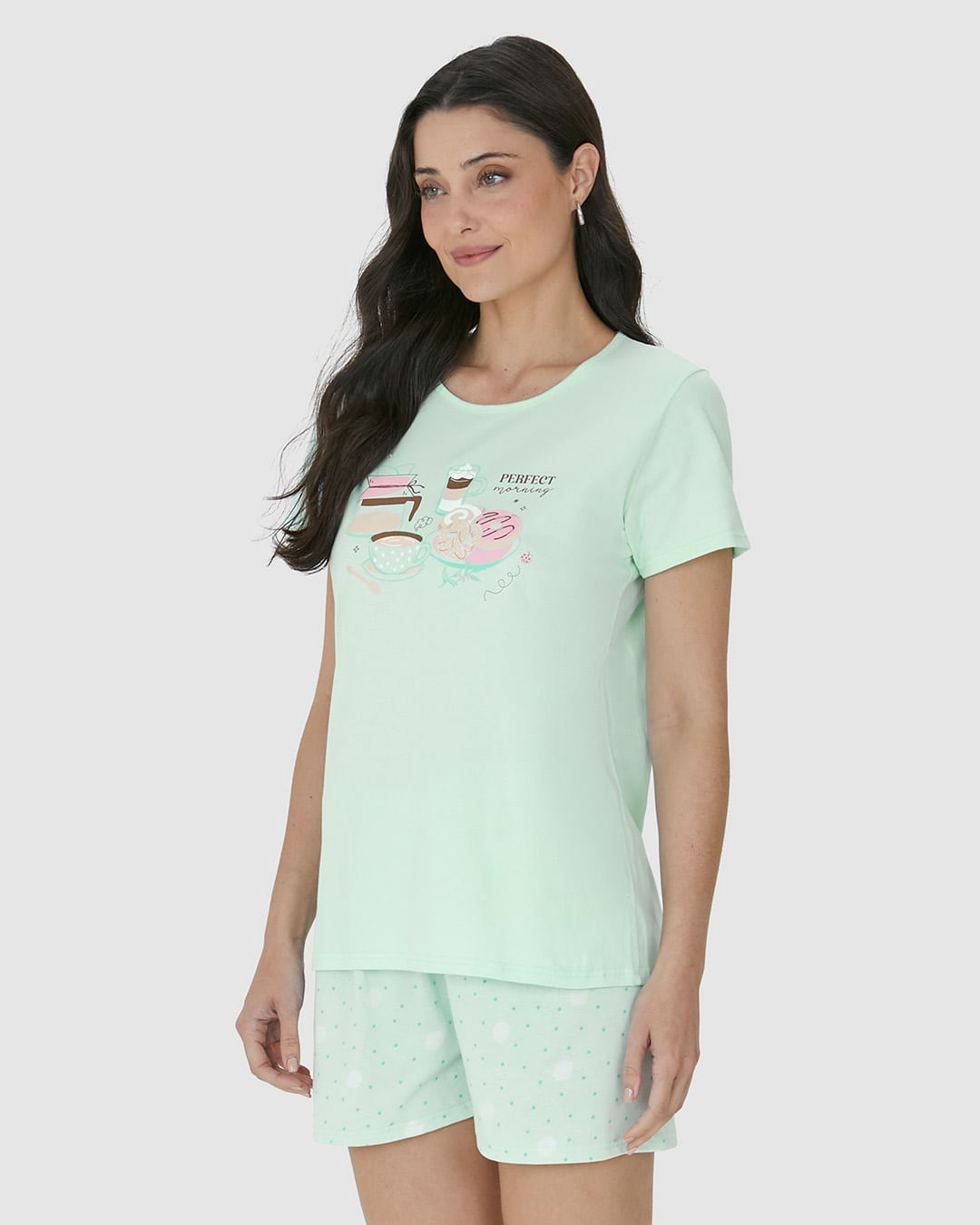 Pijama Feminino Blusa Perfect Morning Em Algodão