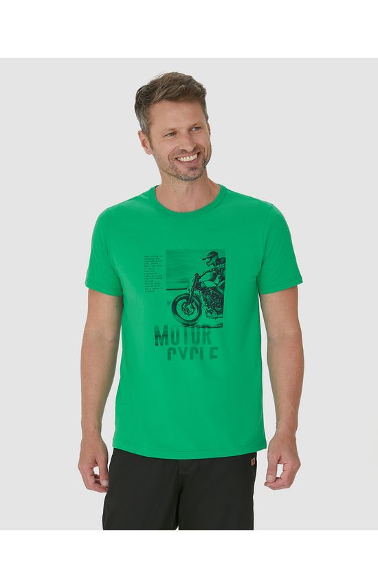 Camiseta Masculina Manga Curta Motor Cycle Em Algodão