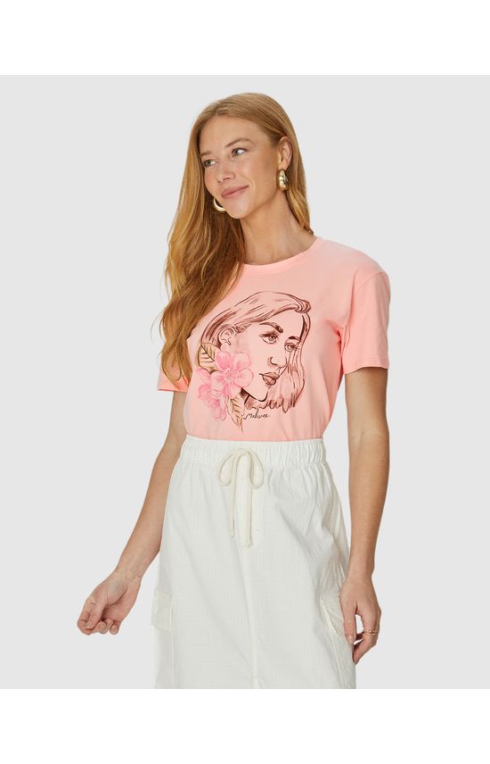 Camiseta Cropped Feminina Estampa Ilustrativa Em Algodão