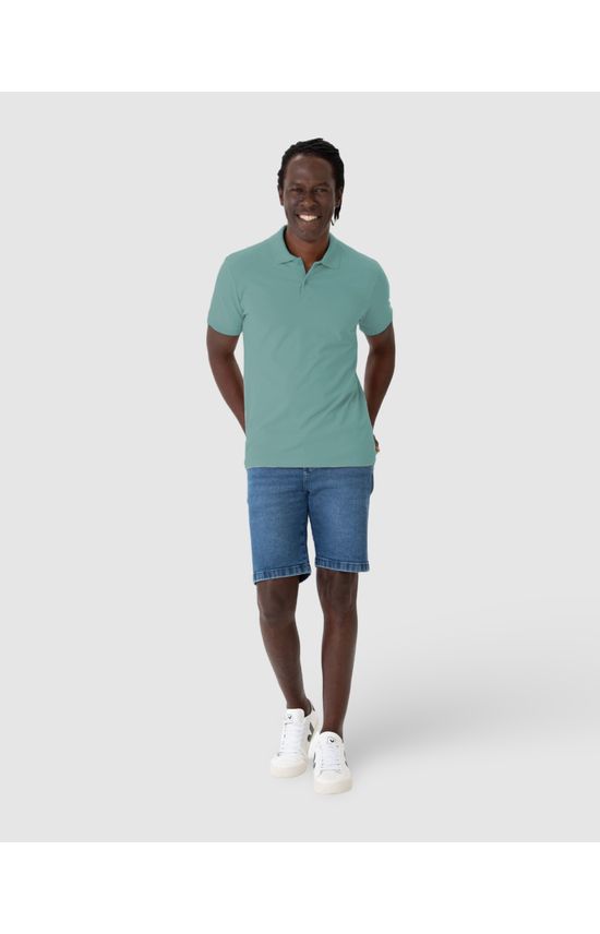 Camisa Polo Regular Masculina Em Piquet Stretch