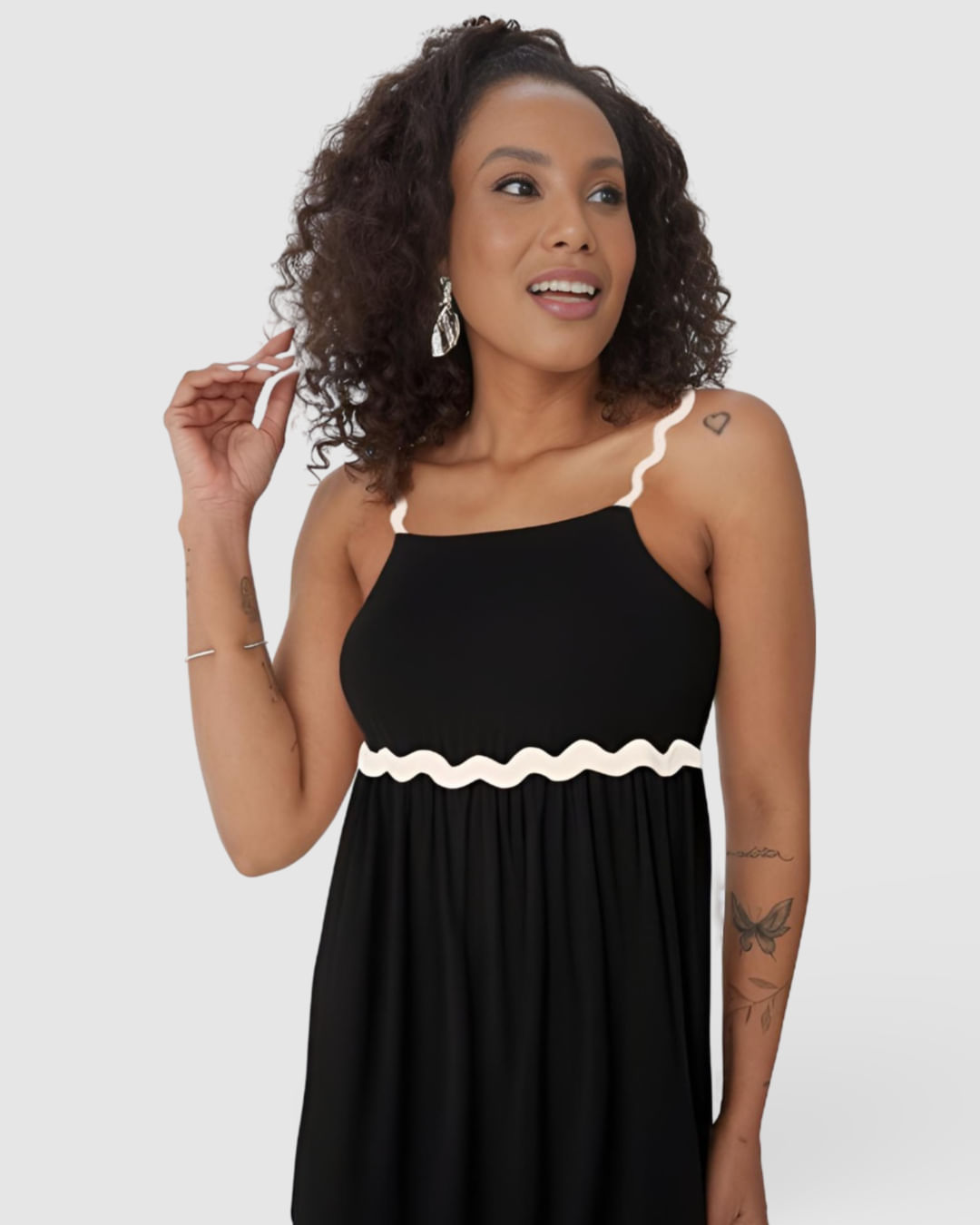 Vestido Longo Feminino Alça Sianinha Em Viscose - Imagem 2