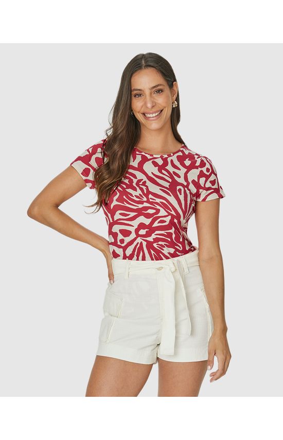 Blusa Feminina Estampa Corrida Em Viscose Stretch