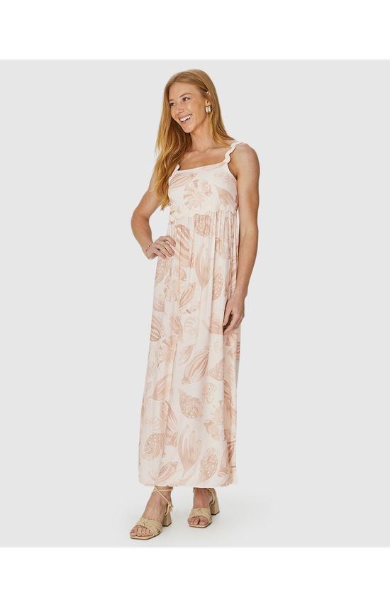 Vestido Longo Feminino Alça Sianinha Em Viscose