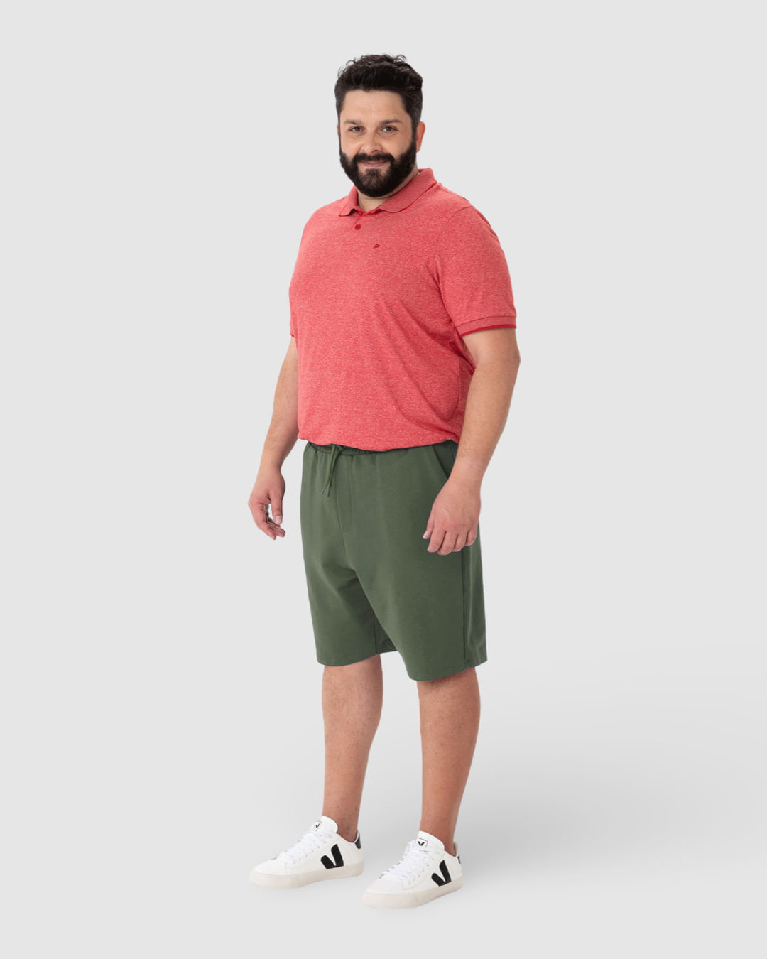 Bermuda Masculina Plus Size Listra Lateral Em Moletom - Imagem 12