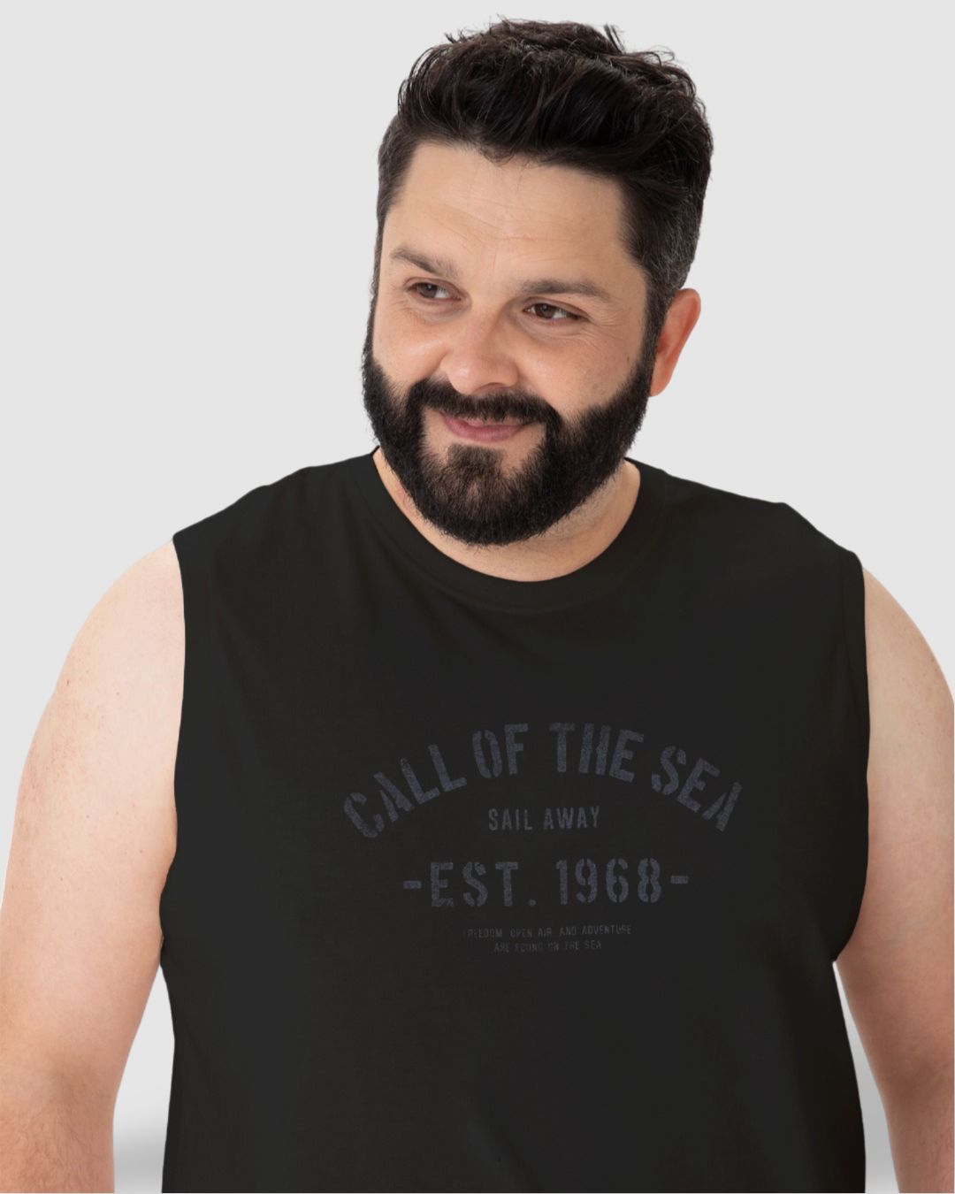 Regata Masculina Plus Size Call Of The Sea Em Algodão - Imagem 8