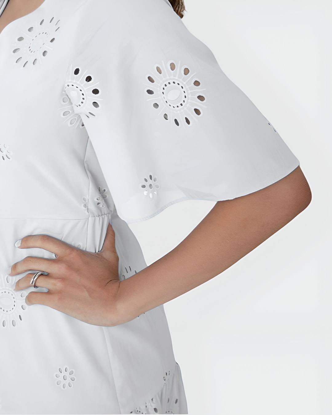 Vestido Feminino Manga Ampla Em Laise Algodão - Imagem 13