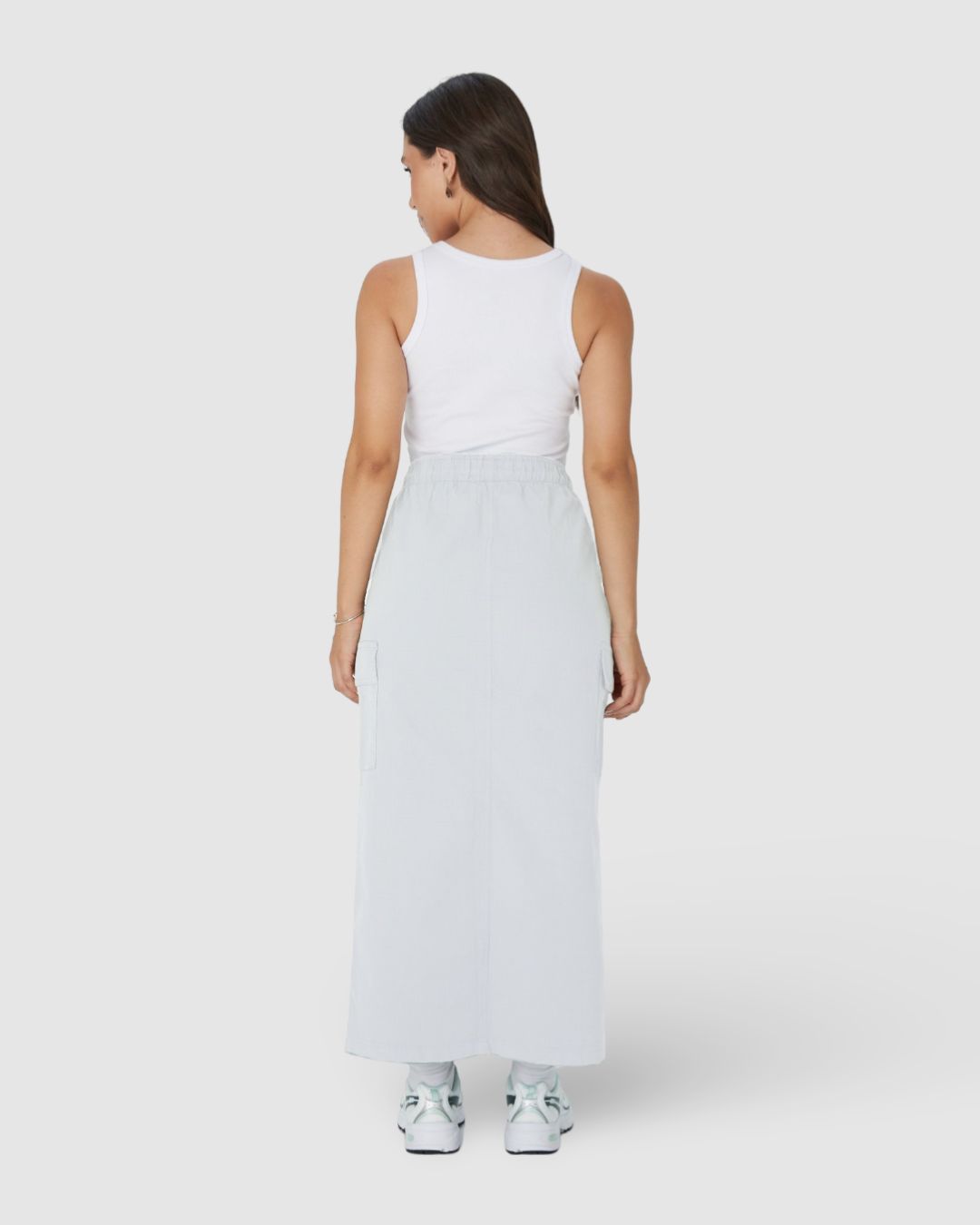 Saia Midi Feminina Cargo Em Sarja Stretch Texturizada - Imagem 30