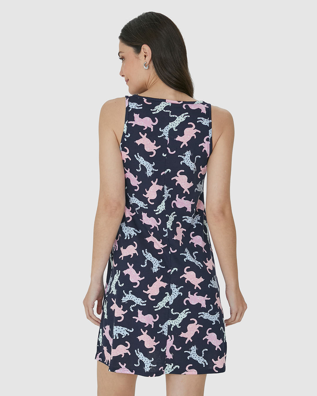 Camisola Feminina Estampa Felinos Em Algodão - Imagem 15