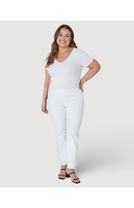Calça Feminina Plus Size Skinny Em Flex Jeans