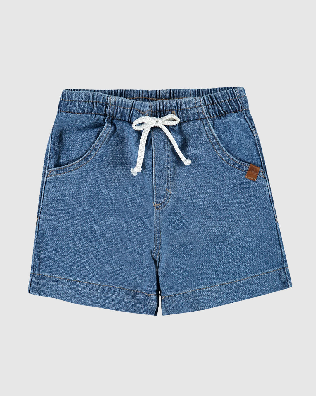 Shorts Infantil Menina Com Cadarço Em Jeans Moletom Malwee Kids