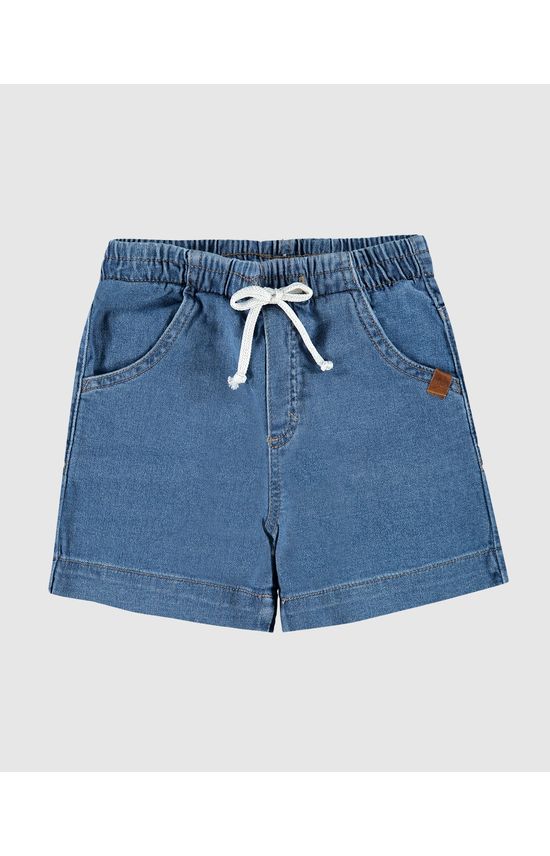 Shorts Infantil Menina Com Cadarço Em Jeans Moletom Malwee Kids