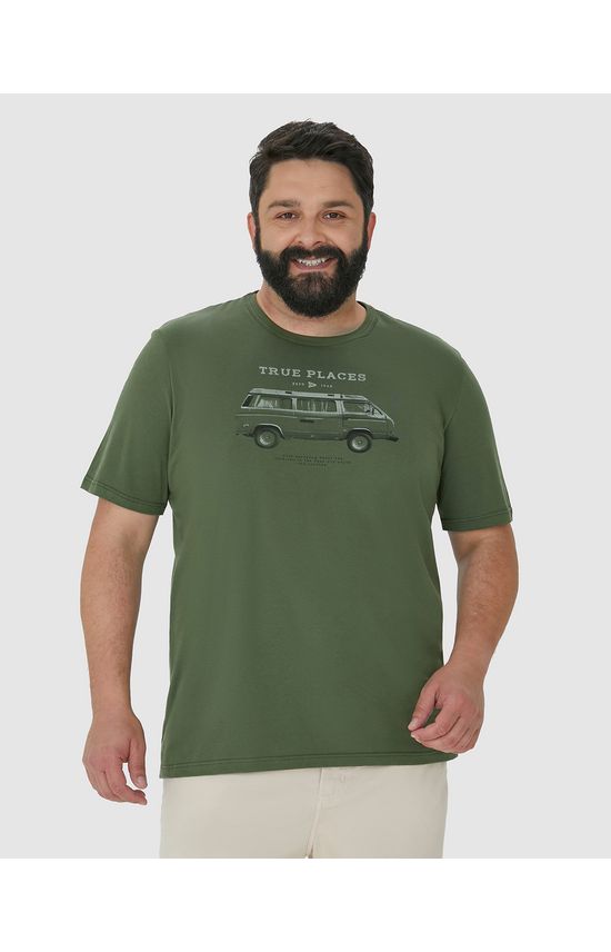 Camiseta Masculina Plus Size True Places Em Algodão