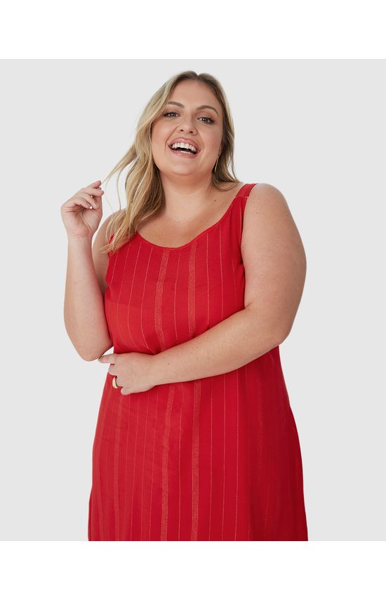 Vestido Midi Feminino Plus Size Em Viscose Lurex