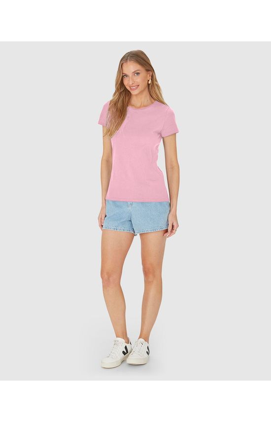 Blusa Básica Feminina Baby Look Em Algodão