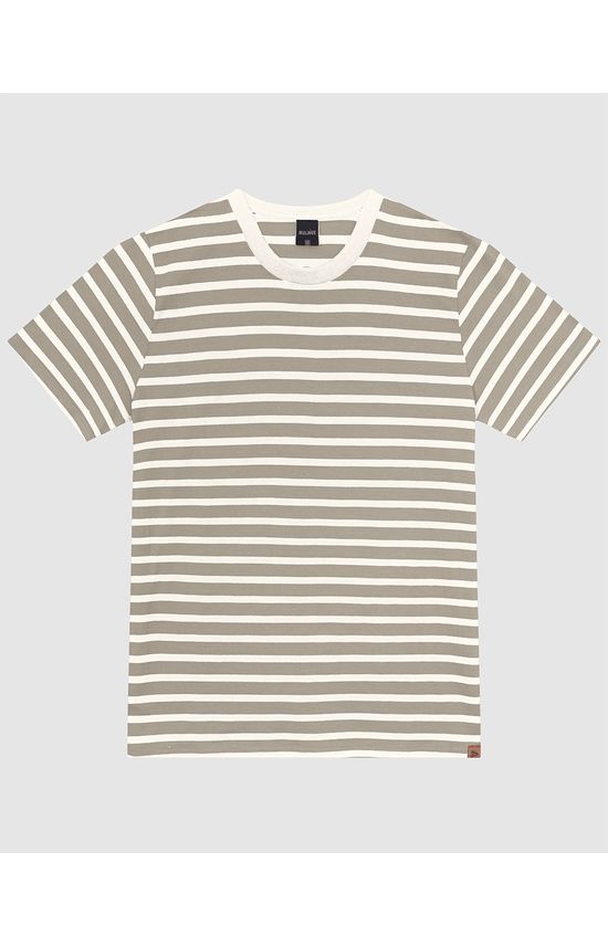 Camiseta Masculina Regular Manga Curta Em Malha Listrada