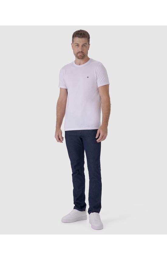 Calça Slim Masculina Cintura Média Em Flex Jeans