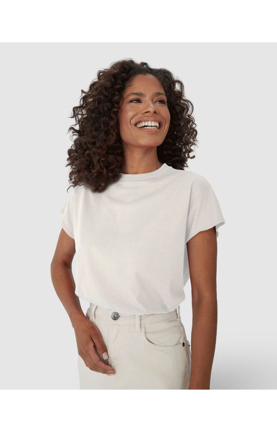 Blusa Básica Feminina Manga Curta Sem Cavas Em Malha Algodão Comfy