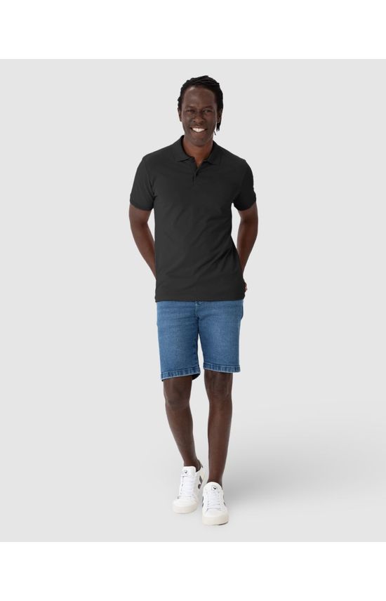 Camisa Polo Regular Masculina Em Piquet Stretch