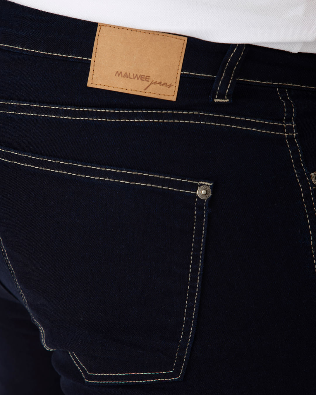 Calça Masculina Plus Size Cintura Média Em Flex Jeans - Imagem 4
