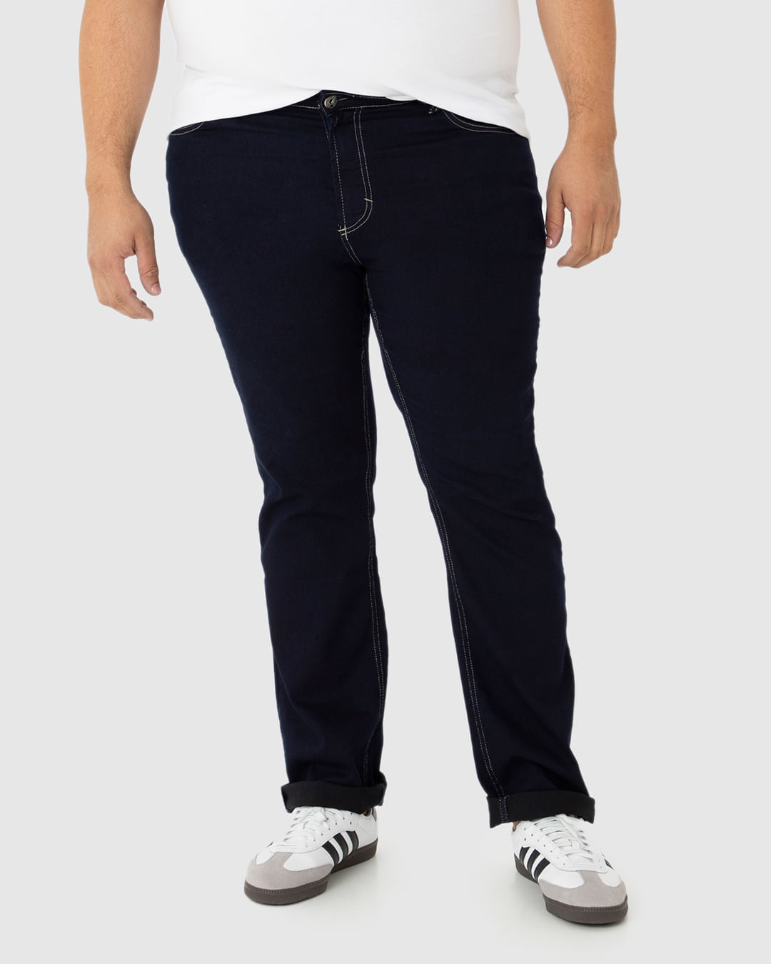 Calça Masculina Plus Size Cintura Média Em Flex Jeans - Imagem 40